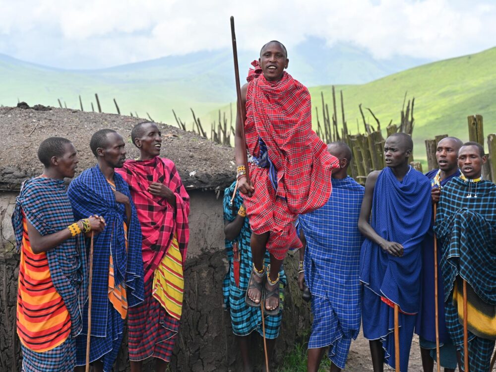 African Maasai ceremony dancing